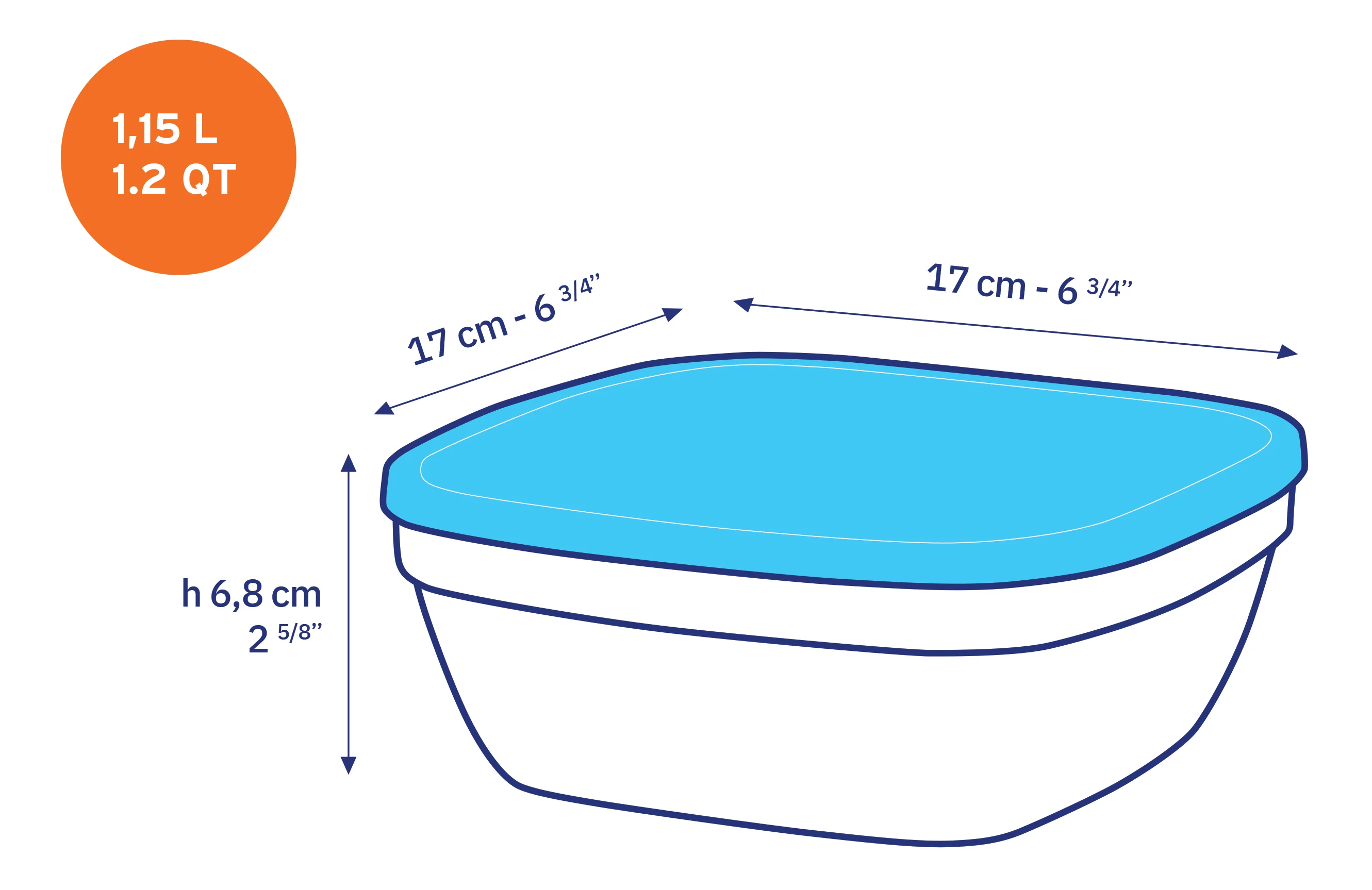 Freshbox Square Storage Set - 3 Pieces (.6, 1.2, 2.1 Quart) + Lids - Final Sale - Image 5